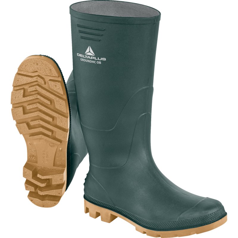Gummistiefel PVC mit Stollen, Grün, Größe 44