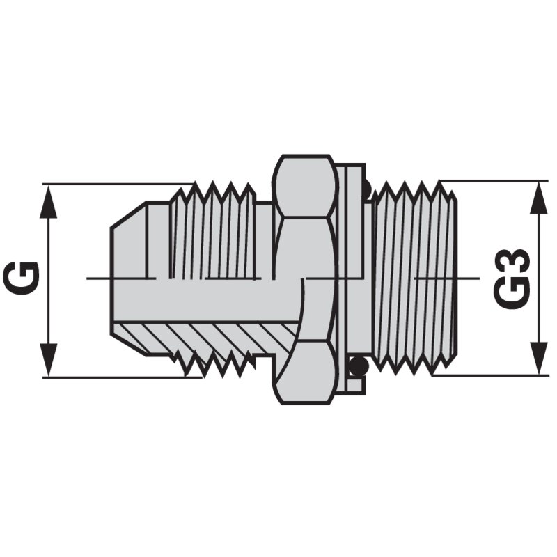 Einschraubverschraubung gerade JIC/BSP 7/16' x 1/4'