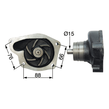 Pompa acqua con guarnizione per MF diametro albero 15 mm