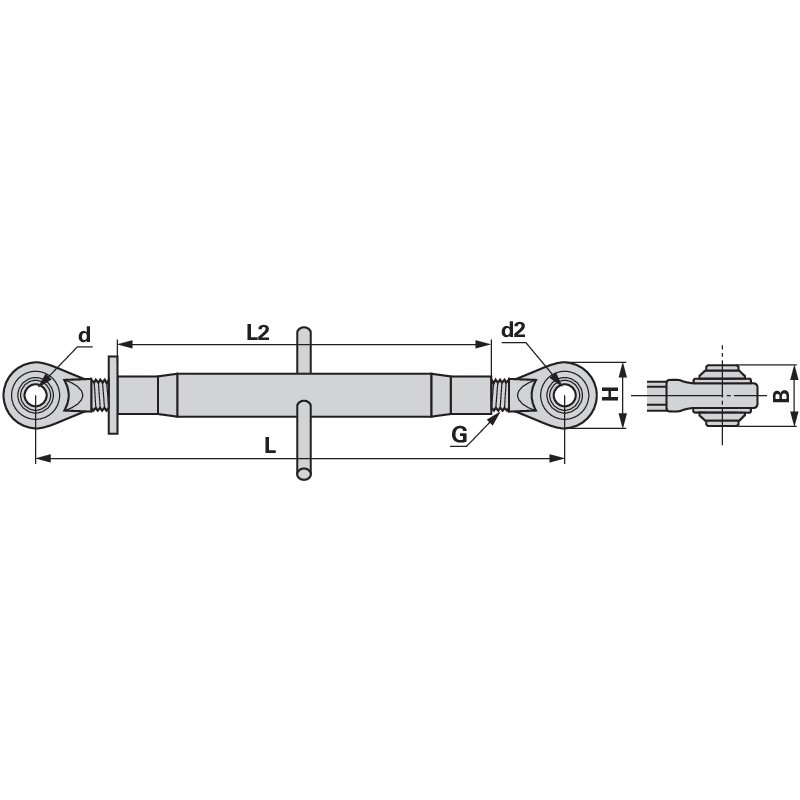 Oberlenker mechanisch, Kat. 1, 380-560 mm, M24 x 3
