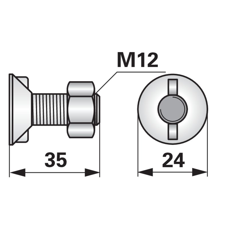 Pflugschraube M12x35 mm 8.8