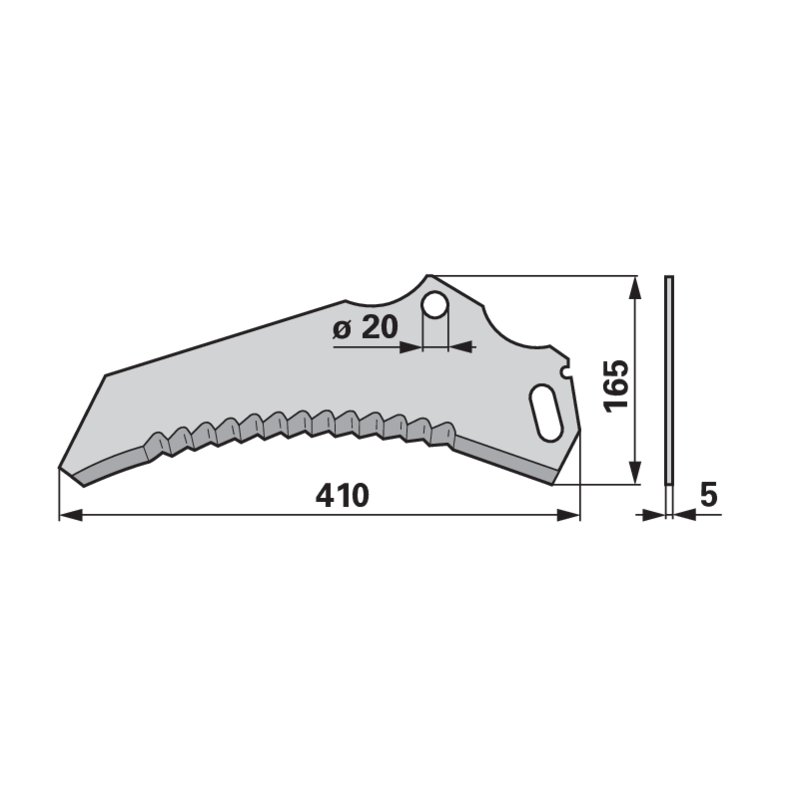 Coltello per carro autocaricante