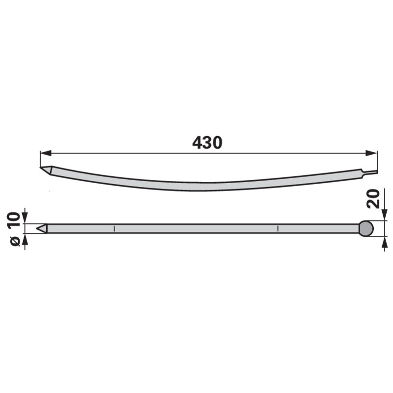 Gabelzinke L=430 mm anstelle von Aebi AM95322
