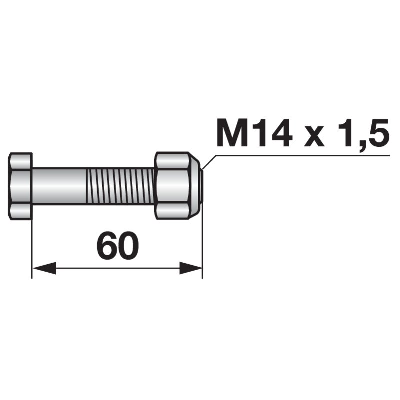 Frässchrauben M14x1,5x60 12.9