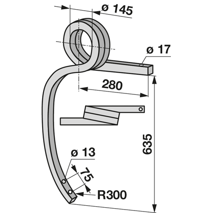 Grubberstiel Rechts Gedreht