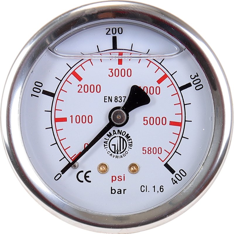 Manometro 400 bar, Dm 63 mm, G1/4 H