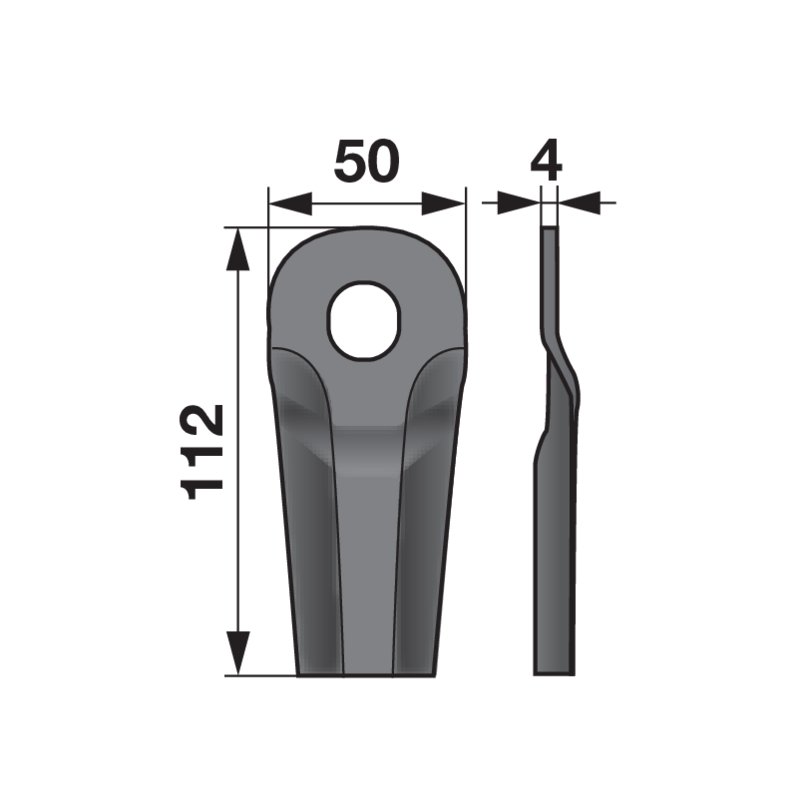 Kreiselmäherklingen dachförmig