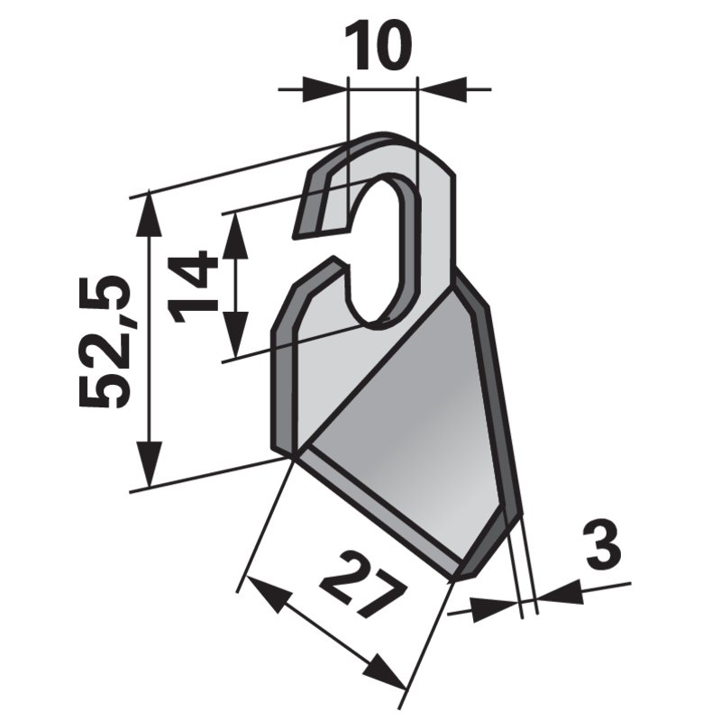 Flügelmesser rechts