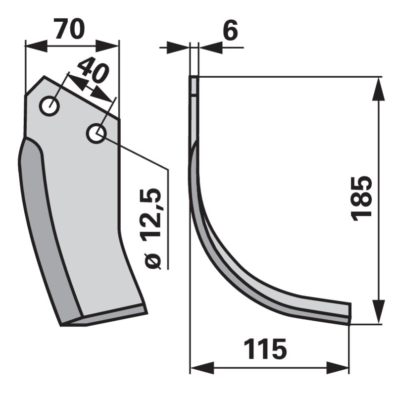 Bogenmesser rechts anstelle von Breviglieri 10279