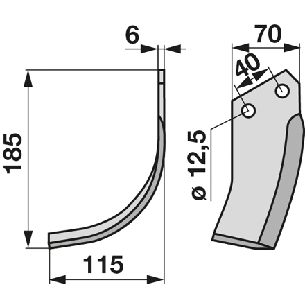 Bogenmesser links anstelle von Breviglieri 10278