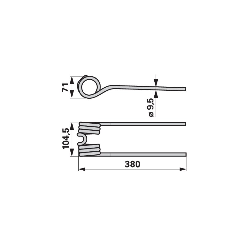Dente per voltafieno rotativo bianco segnale al posto di Pöttinger 436.145