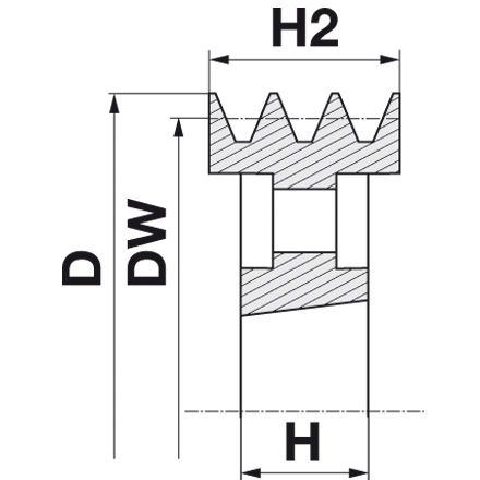 Puleggia SPZ 250-03 per TPL System 2012, DIN 2211