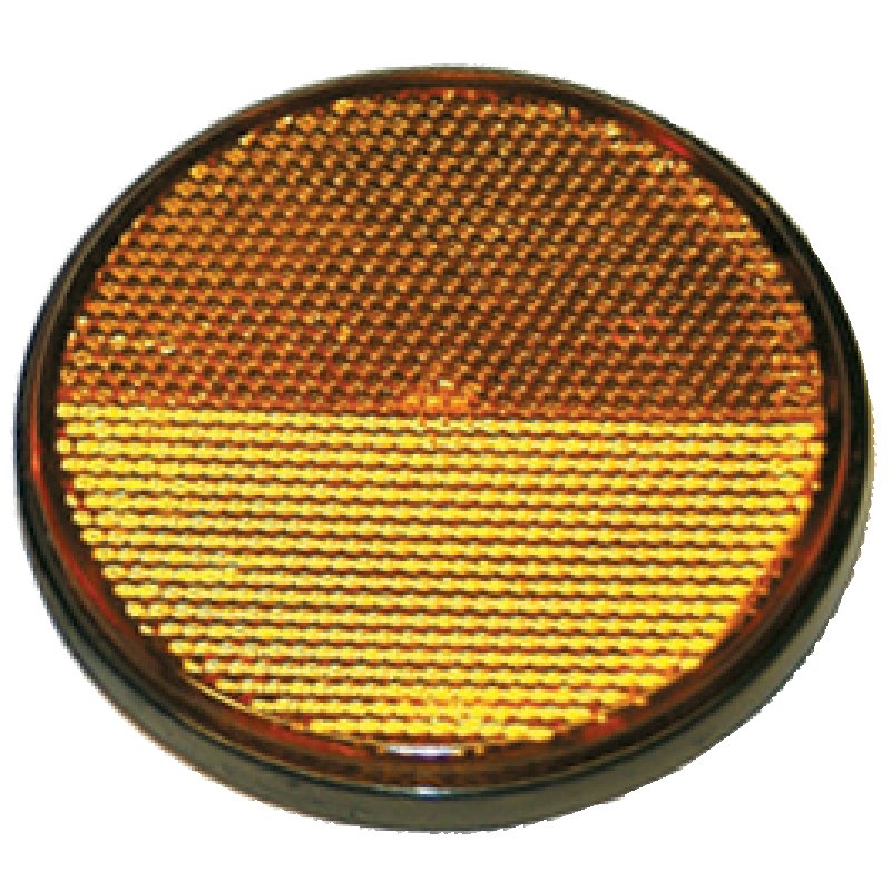 Rückstrahler gelb, mit Schrauben M5, d = 80 mm