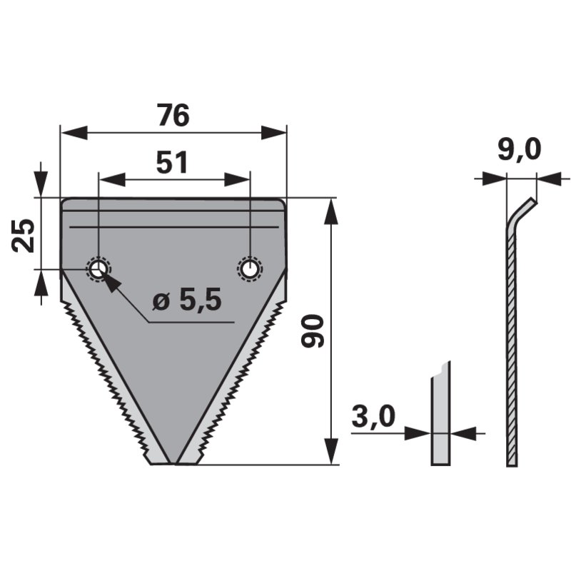 Mähmesserführungsklinge