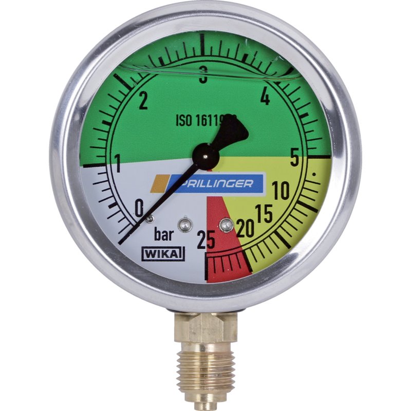 Glyzerin Manometer WIKA 63mm, 0-5/25 bar, Anschluss unten 1/4 Zoll