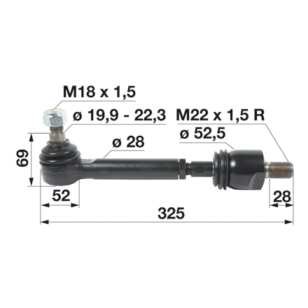 Axialgelenk M18x1,5/M22x1,5