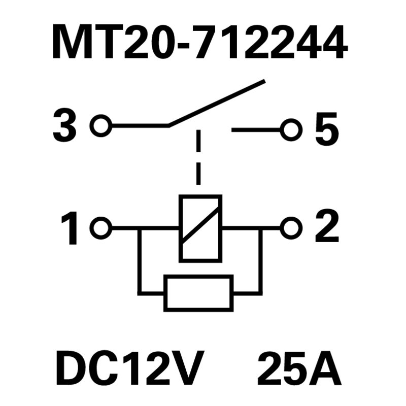 Relais Micro Schließer, mit Widerstand, 12 V, 25 A, 4-polig